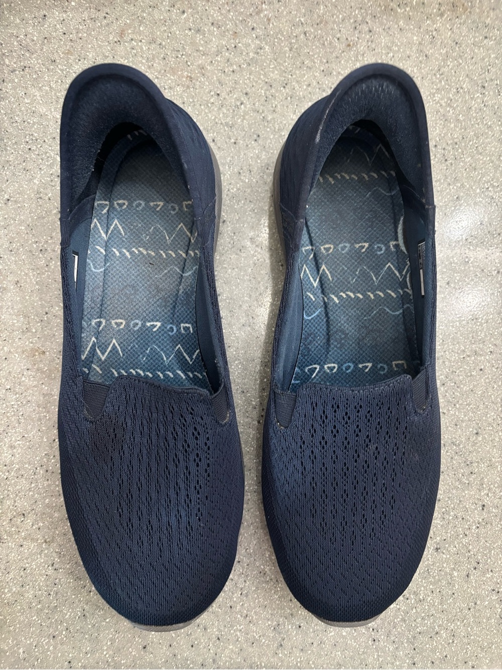Women's Navy Slip-On Knit Comfort Shoes
